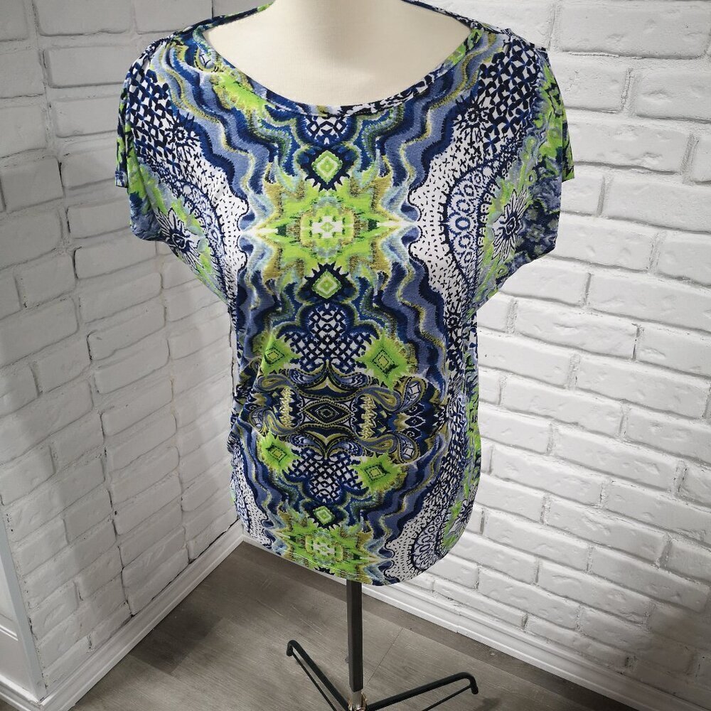 2 / $30.00 - Libra Ladies Multi Colored Size Large Made in Canada Top